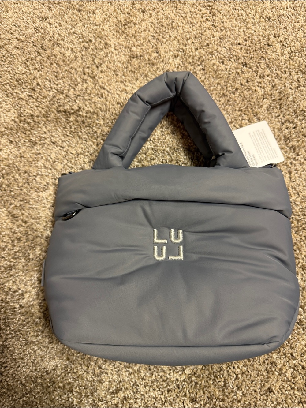 lululemon On My Level Puffer Tote Mini Top-Handle Bag in Gray